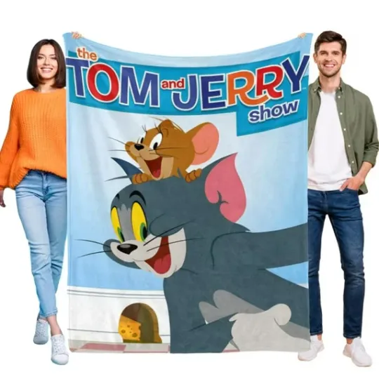 Tom And Jerry Cartoon Funny Blanket, Tom And Jerry Movie Cartoon Fleece Blanket
