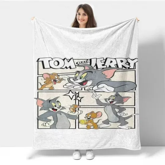 Discover Tom And Jerry Cartoon Funny Blanket, Tom And Jerry Movie Cartoon Fleece Blanket