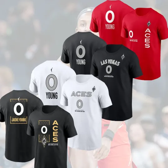Discover Jackie Young #0 Las Vegas 2025 Name & Number Fan Gifts