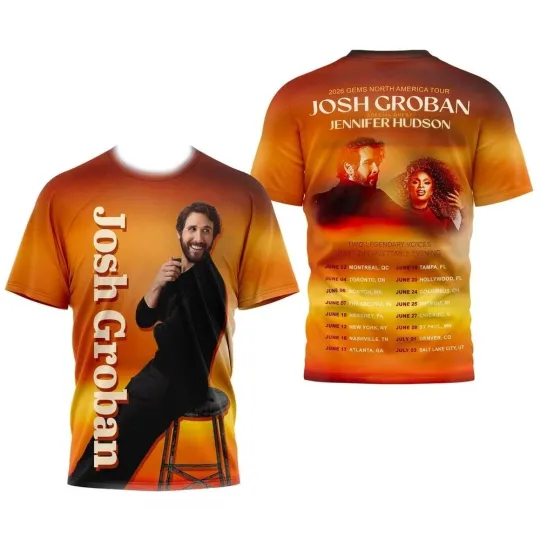 Discover Josh Groban 2026 Gems North America Tour 3D T-Shirt