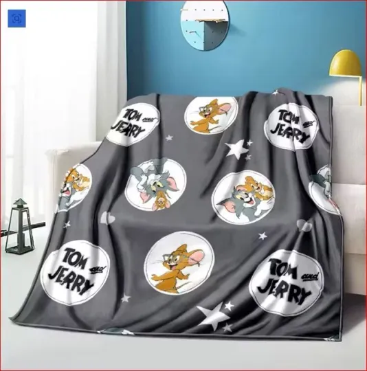 Tom Jerry Logo Blanket, Tom And Jerry Cartoon Fleece Blanket