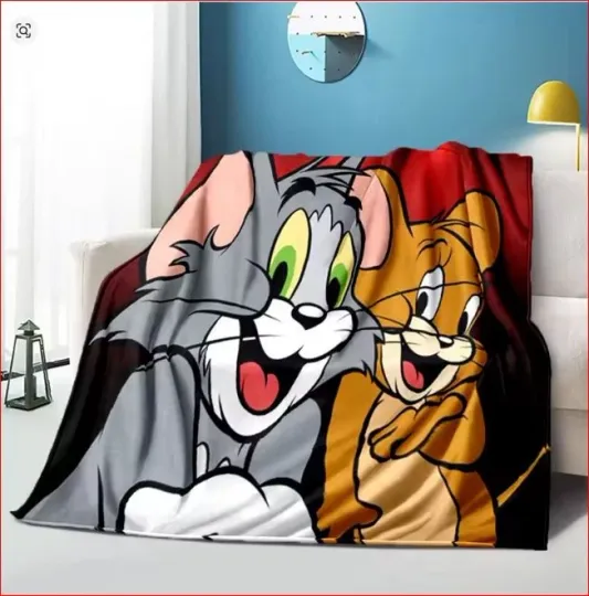 Tom Jerry Funny Blanket, Tom And Jerry Cartoon Movie Fleece Blanket All Seasons