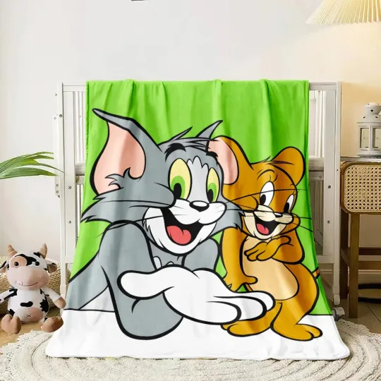 Friends Tom Jerry Fleece Blanket, Tom And Jerry Movie Cartoon Gifts Blanket