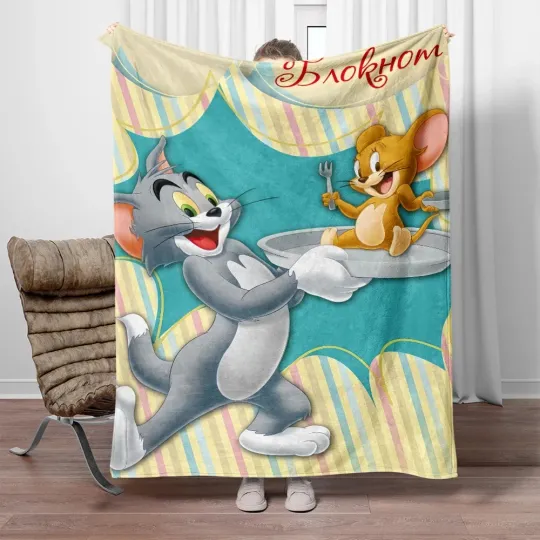 Tom Jerry Film Fleece Blanket, Tom And Jerry Movie Cartoon Gifts Blanket
