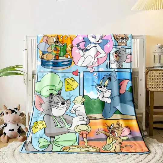 Discover Chef Tom Jerry Fleece Blanket Tom And Jerry Movie Cartoon Gifts Blanket