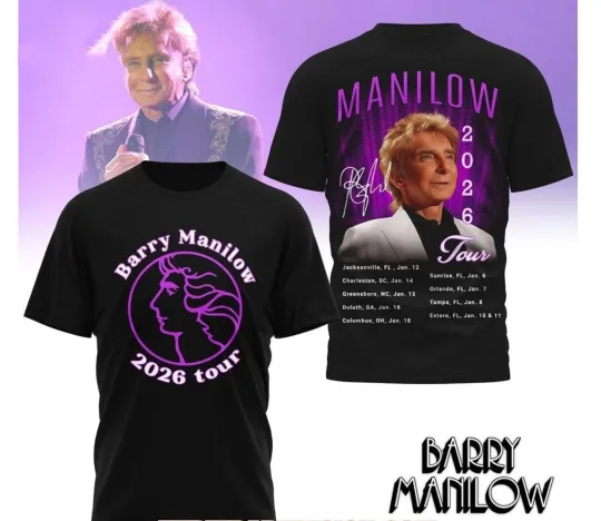 Discover Manilows 2026 Tour T-Shirt Limited edition