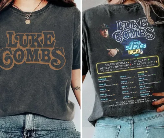 Discover 2026 Lukee Comb My Kinda Saturday Night Tour Shirt, Country Music Shirt