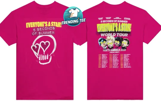 Discover 5 Seconds Of Summer Everyones A Star World Tour 2026 T-Shirt