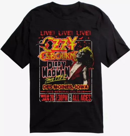 Discover Ozzy Osbourne Diary of a Madman Tour Poster T-Shirt