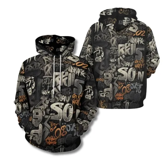 Discover Unisex Graffiti Hoodie 3D All Over Print Streetwear