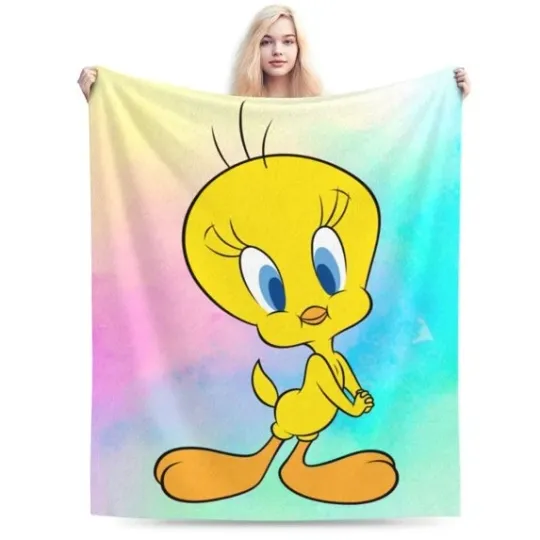 Tweety Bird Blanket, Looney Tunes Cartoon Movie Fleece Blanket
