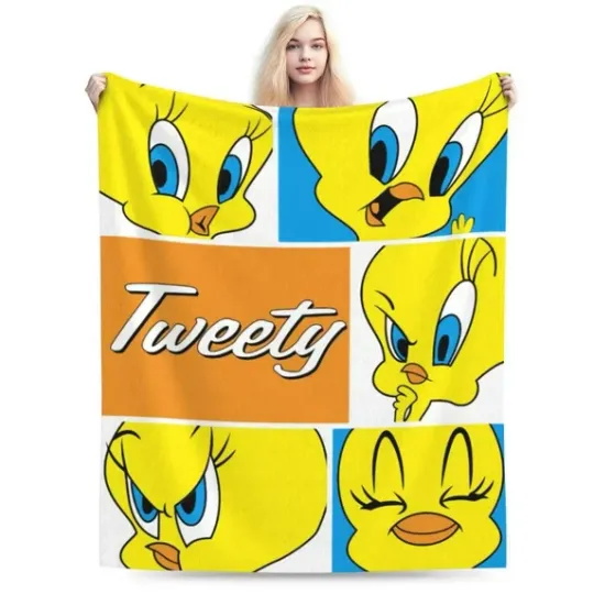 Photo Tweety Bird Blanket, Looney Tunes Cartoon Movie Fleece Blanket