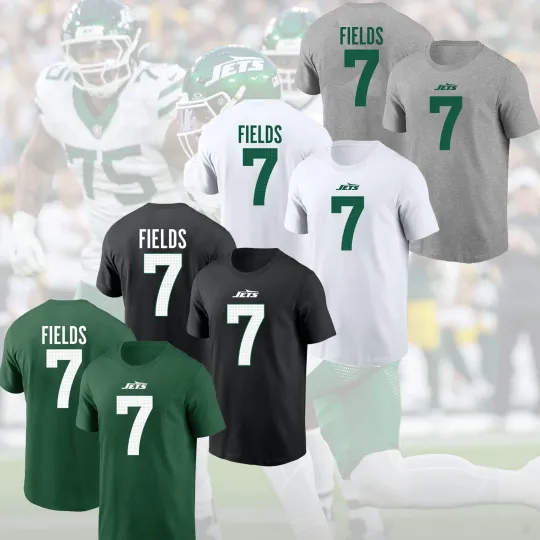 Discover Justin Fields #7 New York Football 2025 Name & Number  For Fans