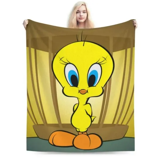 Cage Tweety Bird Blanket, Looney Tunes Cartoon Movie Fleece Blanket