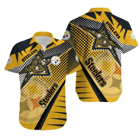 Pittsburgh Football Team Steelerss Hawaiian Shirt Button Down Unisex Adults