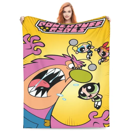 The Powerpuff Girls Vs Monster Fleece Blanket, Idea Gift