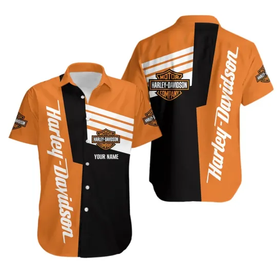 Discover Personalized Harley Motor Racing Davidson Casual Button Down Shirt