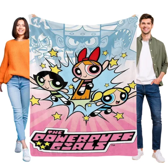 The Powerpuff Girls Villains Behind Fleece Blanket, Idea Gift