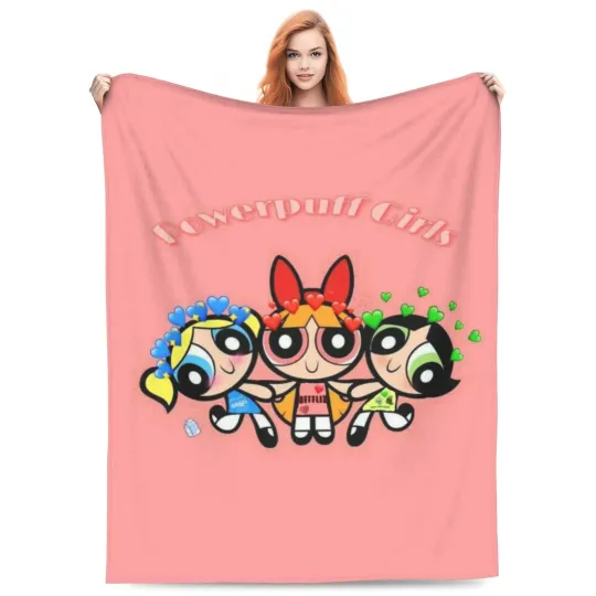 The Powerpuff Girls Many Hearts Fleece Blanket, Idea Gift