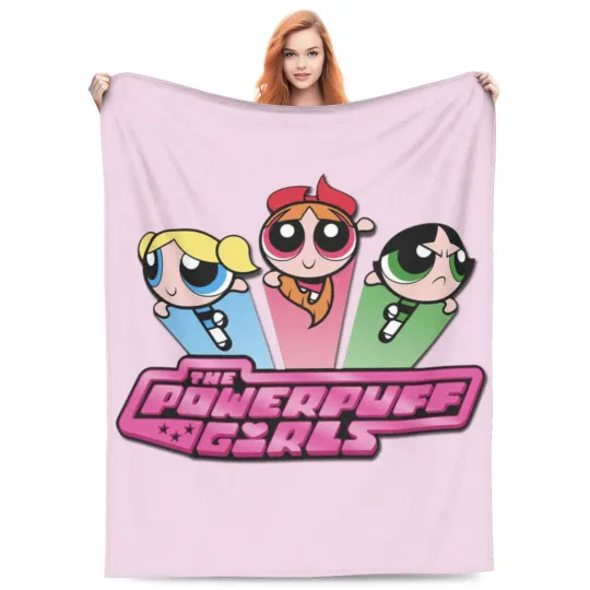 The Powerpuff Girls Three Girls Fleece Blanket, Idea Gift