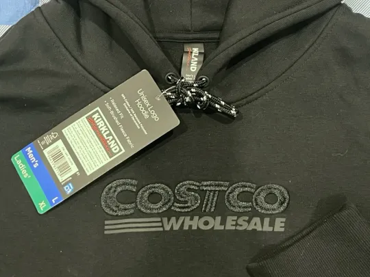 Discover NWT Costco Hoodie Unisex Logo Kirkland Signature Mens L , Womens XL Black Unisex