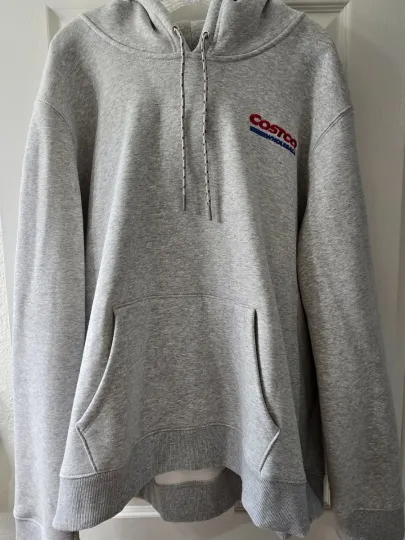 Discover Costco Wholesale Embroidered Hoodie XXXXL Grey Authentic Unisex Sweatshirt NEW