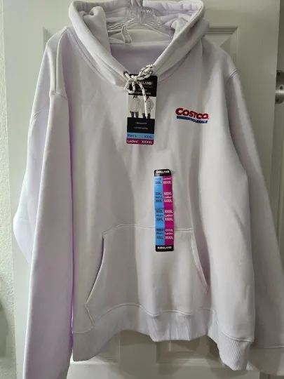 Discover Costco Wholesale Embroidered Hoodie XXXXL White Authentic Unisex Sweatshirt NWT