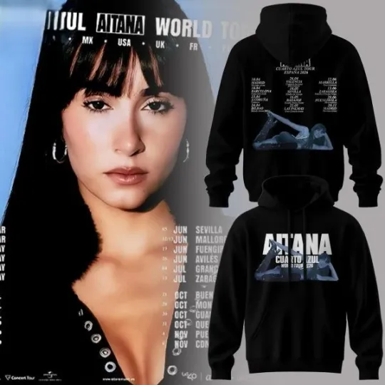Discover Aitana 2026 Azul World Tour Schedule Celebration Hoodie 2D
