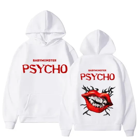 Discover KPOP BABYMONSTER PSYCHO Tour 2026 Double Sided Double Sided Hoodie