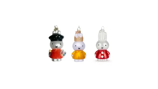 Discover Nijntje-Miffy Vondels Blown Glass Hand Painted Christmas Ornament Set/Individual