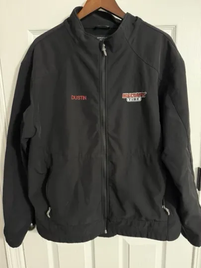 Discover Discount Tire Jacket Work Uniform Black Men's XL Soft Shell Windbreaker