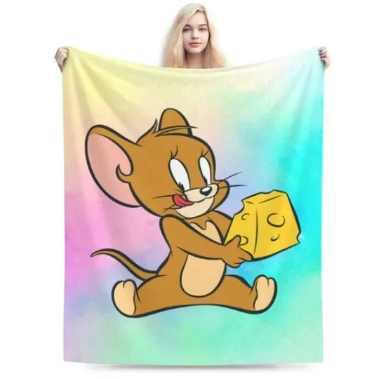 Discover Cheese Jerry Gifts Blanket, Tom And Jerry Cartoon Movie Fleece Blanket