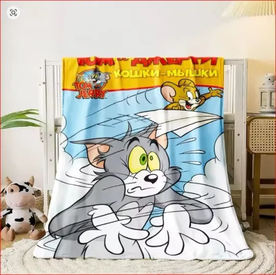 Discover Tom Jerry Funny Printed Fleece Blanket, Tom And Jerry Movie Cartoon Gifts