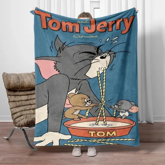 Tom Jerry Cute Film Fleece Blanket, Tom And Jerry Movie Cartoon Gifts Blanket