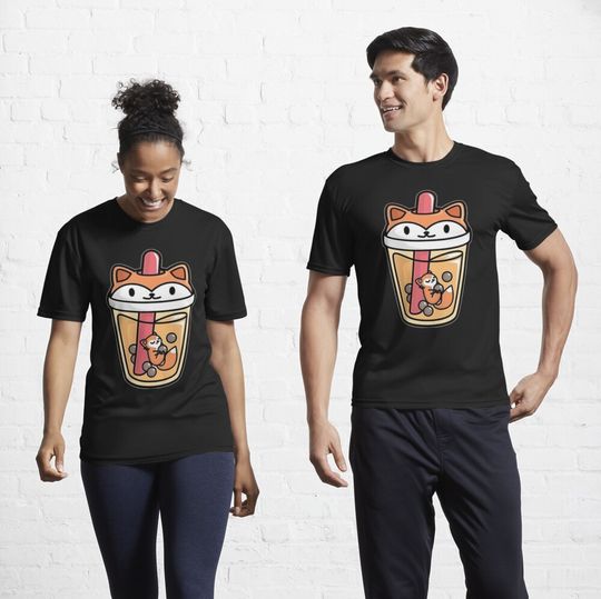 Discover Fox Boba Tea   Active T-Shirt
