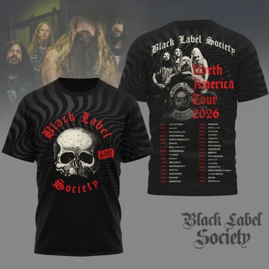 Discover Black Label Society North America Tour 2026 3D T-Shirt