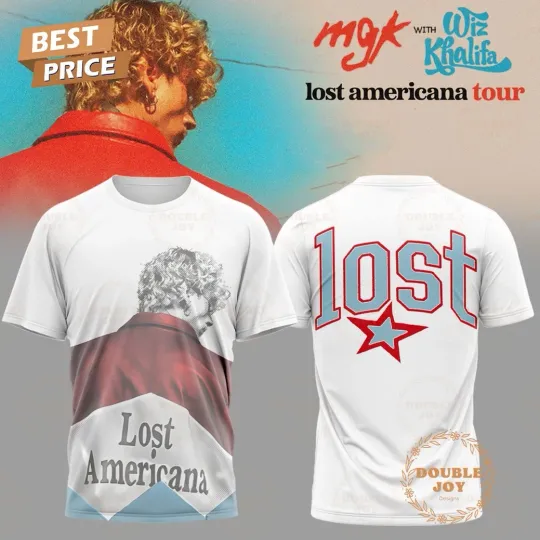 Discover MGK and Wiz Khalifa Lost Americana Tour 2025 T-Shirt