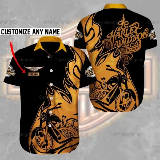 Discover Harley Motor Racing Davidson Casual Button Down Shirt Unisex Adults