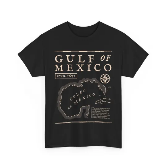 Discover Gulf of Mexico 1672 Historic Map Shirt, Mexican Gulf Women Men T-shirt