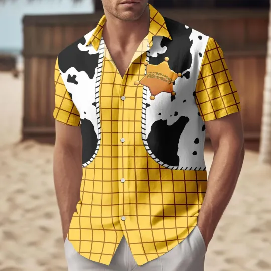 Discover Woody Toy Story Button Shirt, Disney Woody Men Shirt, Woody Cosplay Shirt