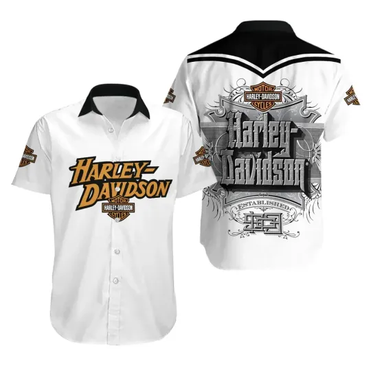 Discover Harley Motor Racing Davidson Casual Button Down Shirt Unisex Adults