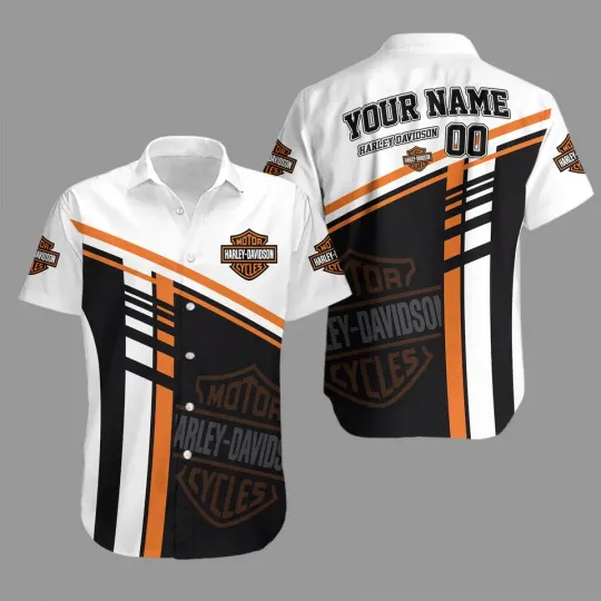 Discover Personalized Harley Motor Racing Davidson Casual Button Down Shirt Unisex Adults
