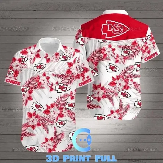 Discover Kansas City Football Team KC Chiefss Hawaiian Shirt Button Down Unisex Adults
