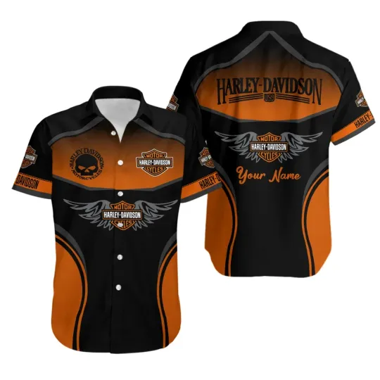 Discover Personalized Harley Motor Racing Davidson Casual Button Down Shirt Unisex Adults