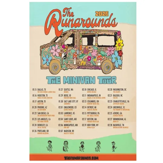 Discover The Runaround The Minivan Tour 2026 Concert Dates Poster