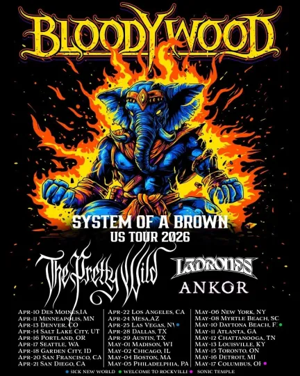 Discover Bloodywood System Of A Brown US Tour Dates 2026 Poster