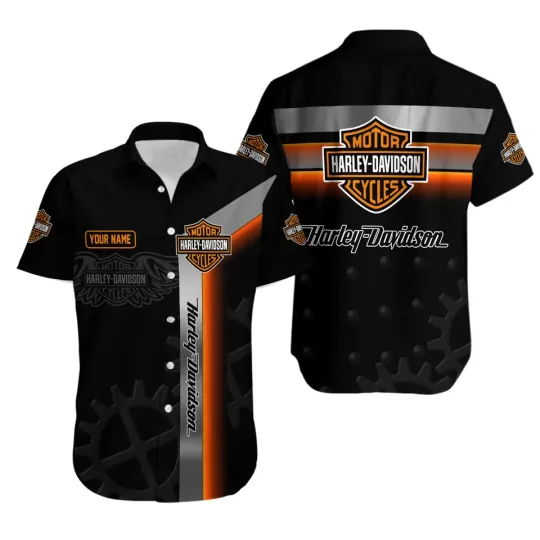 Discover Personalized Harley Motor Racing Davidson Casual Button Down Shirt Unisex Adults