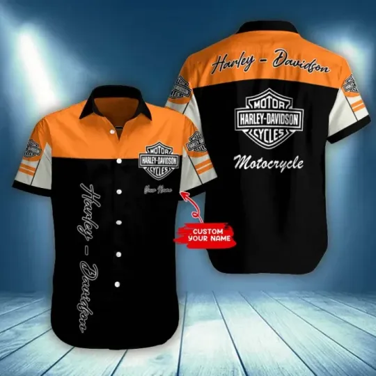 Discover Personalize Harley Motor Racing Davidson Casual Button Down Shirt Unisex Adults
