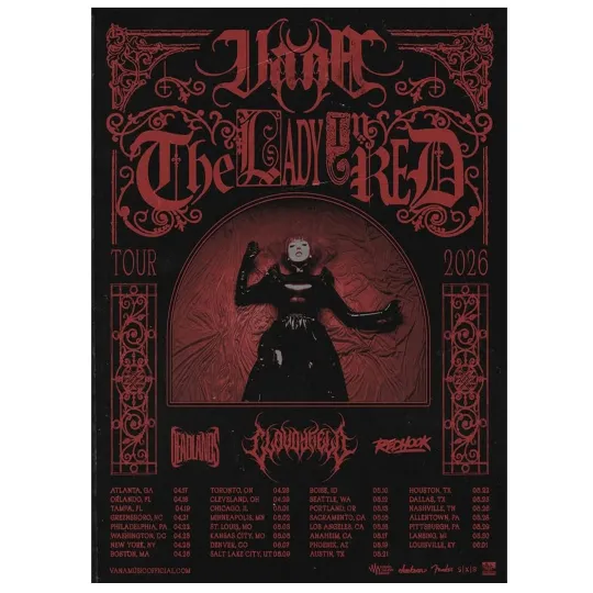 Discover In This Moment The Lady Red Tour 2026 Concert Poster