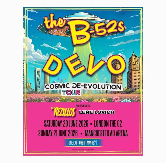Discover The B-52's and DEVO Tour 2026 Poster